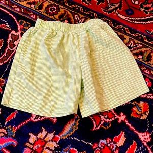 VIVE LE FETE Green Gingham Shorts
